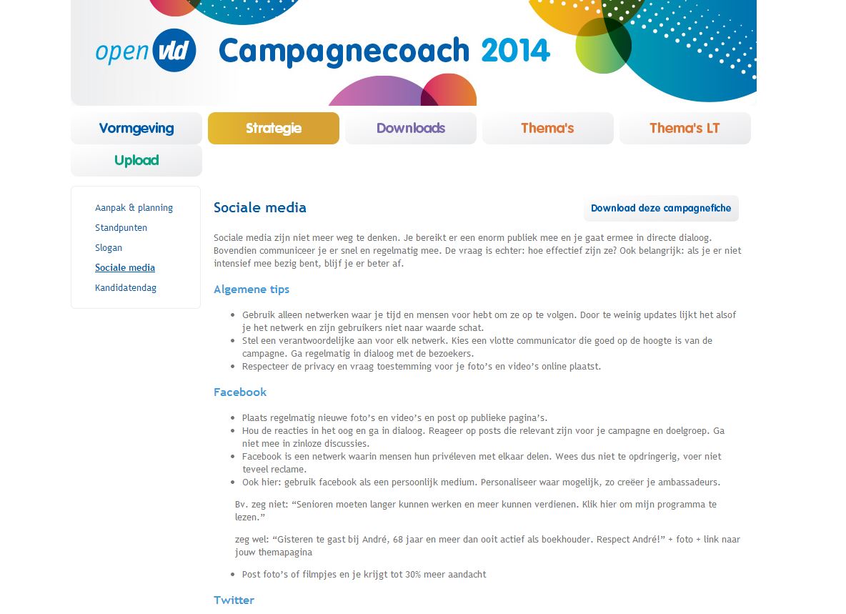 Open VLD campagnecoach 2014