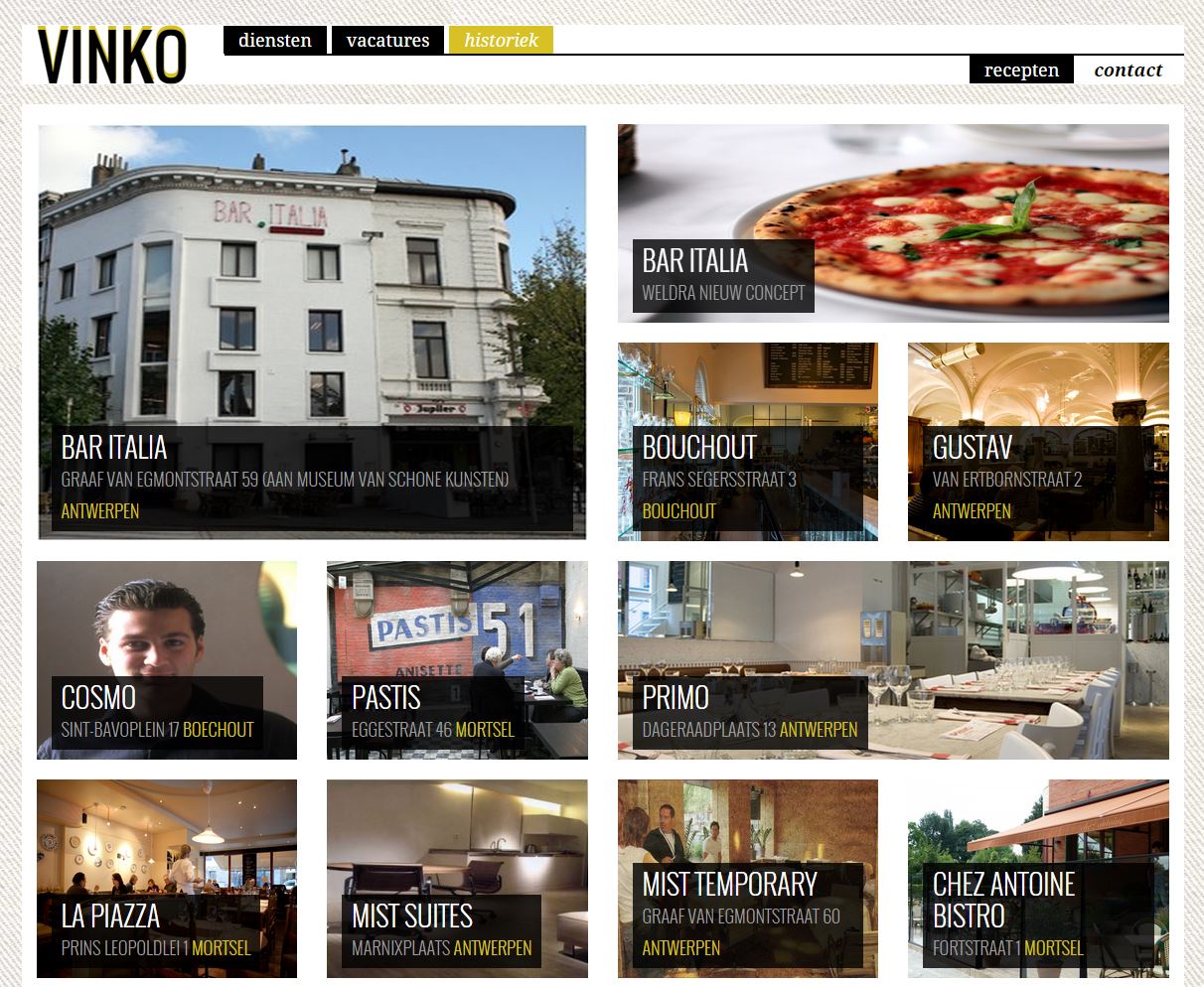 Vinko Pepa website en recepten beheer