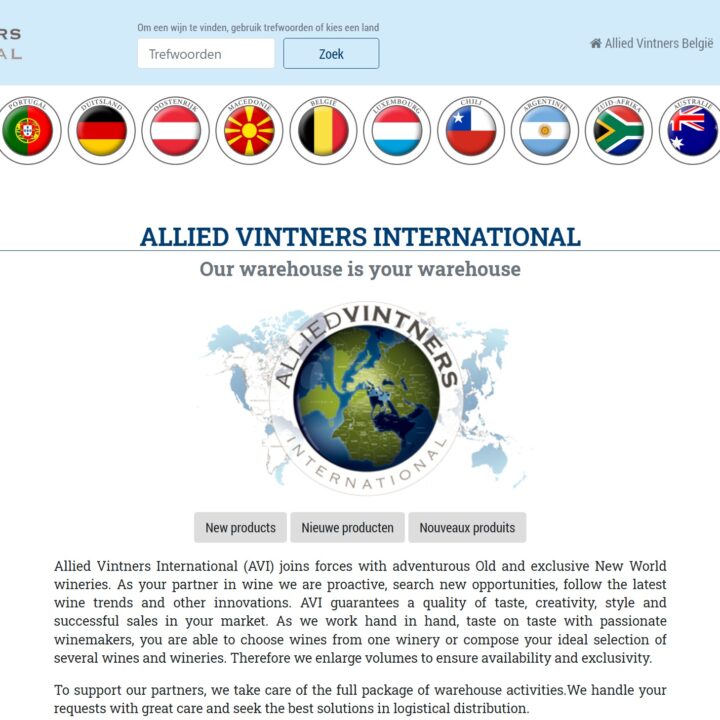 Website van Allied Vintners